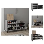 Szafki na buty - vidaXL Stojak na buty szary Sonoma 102x36x60 cm Materiał drewnopochodny - Stojaki i szafki na buty - miniaturka - grafika 1