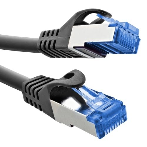 InLine® Kabel krosowy, Cat.6A, S/FTP, TPE (LSZH), CCA, PoE, LAN, Ethernet, kabel sieciowy, RJ45 Gigabit, czarny, 10 m, 72600S