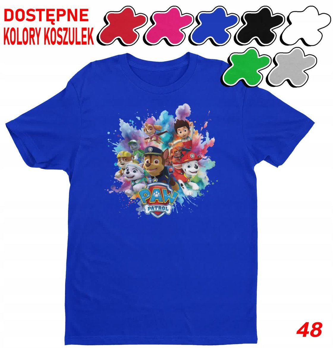 Dziecięca Koszulka Z Nadrukiem Psi Patrol Duży Wybór -L 146-152