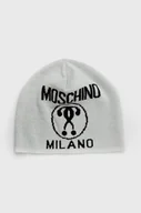 Czapki damskie - Moschino czapka wełniana kolor szary wełniana - miniaturka - grafika 1