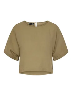 Pieces Koszulka w kolorze khaki - Koszulki i topy damskie - miniaturka - grafika 1