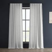 Zasłony - HPD Half Price Drapes FHLCH-VET13191-84 ciężka sztuczna lniana zasłona (1 panel), 50 x 84, ryż biały - miniaturka - grafika 1