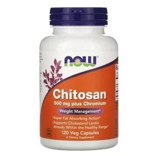 Now Foods Foods Chitosan 500 mg Chrom ( 120 kap) - Witaminy i minerały - miniaturka - grafika 1
