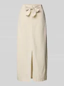 Spódnice - Spódnica midi z rozcięciem i wiązanym paskiem model ‘PRISILLA’ - miniaturka - grafika 1