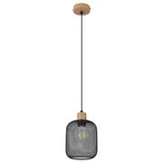 Lampy sufitowe - Rabalux Grendel 3131 lampa wisząca zwis 1x40W E14 czarna/drewniana - miniaturka - grafika 1