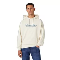 Bluzy męskie - Wrangler Męska bluza z kapturem, z motywem graficznym, rozmiar L, Turtledove, L - miniaturka - grafika 1