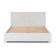 Łóżka - Białe łóżko dwuosobowe ze stelażem i schowkiem Marckeric Gabi, 160x200 cm - miniaturka - grafika 1