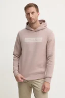 Bluzy męskie - Calvin Klein bluza męska kolor różowy z kapturem z nadrukiem K10K113552 - miniaturka - grafika 1