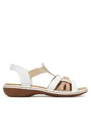 Sandały damskie - Rieker Sandały 65918-81 Biały - miniaturka - grafika 1