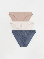 Majtki damskie - Reserved - Bawełniane majtki figi 3 pack - granatowy - miniaturka - grafika 1