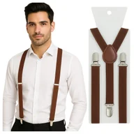 Dodatki do ubrań - Szelki do spodni 2,5 cm brązowe - miniaturka - grafika 1