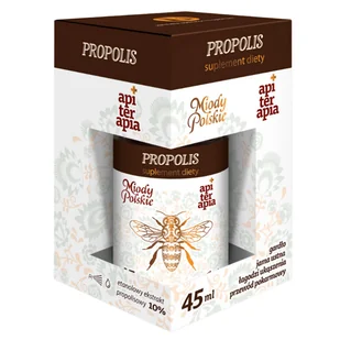 Miody Polskie Propolis, etanolowy ekstrakt propolisu 10%, krople, 45 ml - Suplementy naturalne - miniaturka - grafika 1
