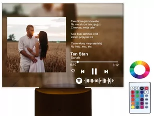Lampka Spotify Piosenka na Szkle Twoje Zdjęcie - Tablice i flipcharty - miniaturka - grafika 1