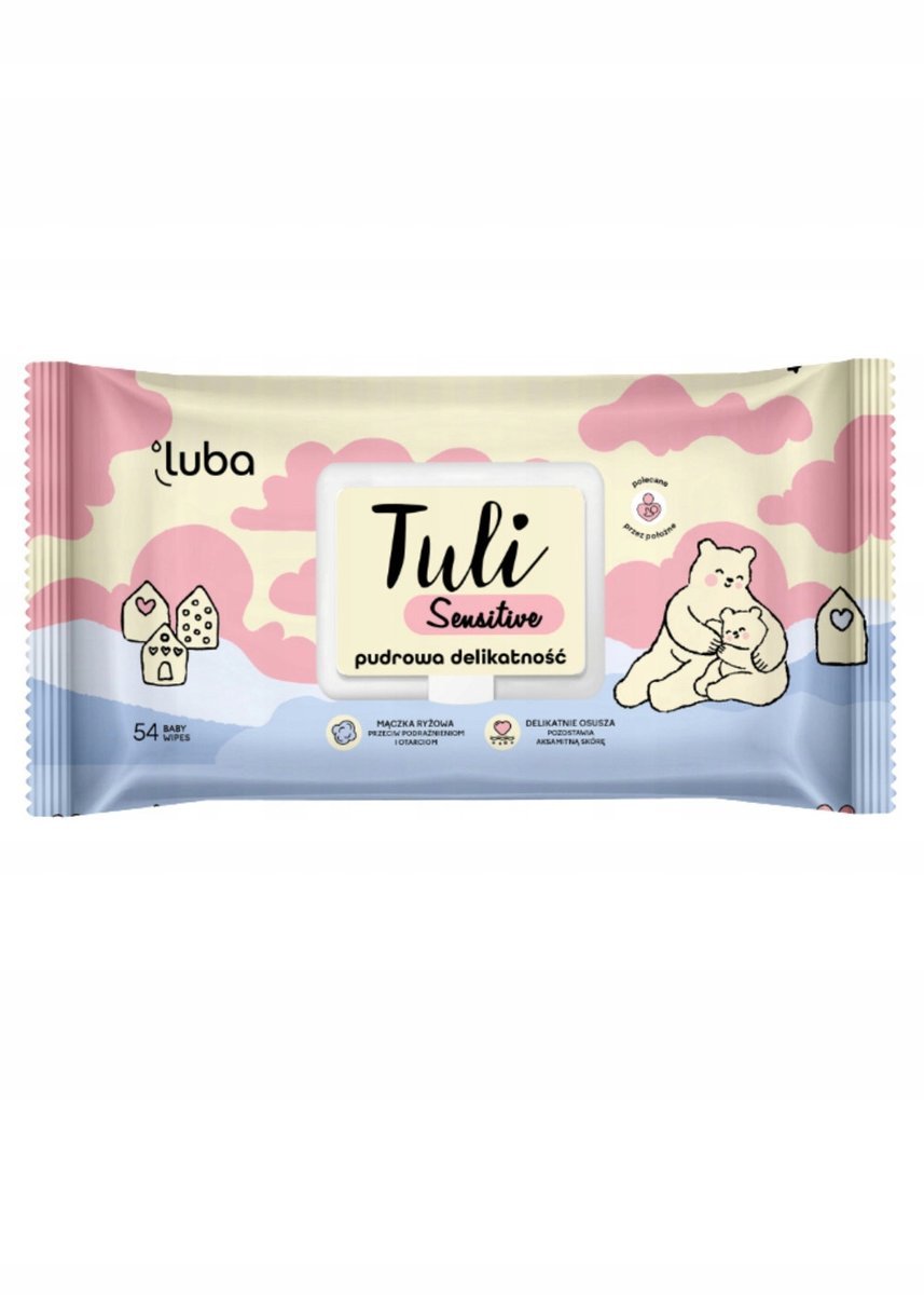 Nawilżane chusteczki Luba Tuli SENSITIVE Pudrowa Delikatność dla dzieci