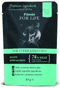 Mokra karma dla kotów - Fitmin For Life cat pouch adult sterilized salmon 85g - miniaturka - grafika 1