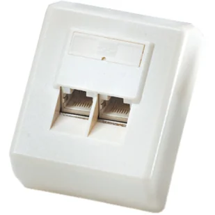 ROLINE Surface Mount Wall Jack, Cat.5e, unshielded white 25.16.8406 - Panele krosownicze - miniaturka - grafika 1
