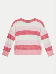 United Colors Of Benetton Sweter 15V8Q107A Różowy Regular Fit - Swetry dla chłopców - miniaturka - grafika 1