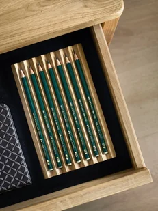 Drewniana tacka na ołówki CaseSharp 12x20 cm  - dąb naturalny - Przyborniki na biurko - miniaturka - grafika 1