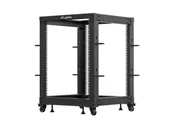 Szafy rack - Lanberg Open Rack 15U 600x600-1100 regulowany czarny - miniaturka - grafika 1