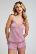 Bielizna nocna - Hunkemöller Szorty z aksamitnej koronki Fioletowy - miniaturka - grafika 1