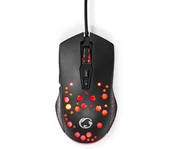 Myszki - Nedis GMWD410BK- LED Mysz gamingowa 800/1200/2400/3200/4800/7200 DPI 7 przycisków czarna - miniaturka - grafika 1