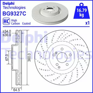 Tarcza hamulcowa DELPHI BG9327C - Tarcze hamulcowe - miniaturka - grafika 1