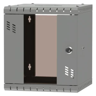 Szafa wisząca Standard 10" 6U, 300mm, drzwi szklane, szara - Szafy rack - miniaturka - grafika 1