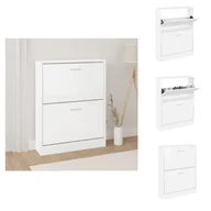 Szafki na buty - vidaXL Szafka na buty biały wysoki połysk 59x17x81 cm materiał drewnopochodny - Półki i szafki na buty - miniaturka - grafika 1