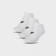Skarpetki męskie - Męskie skarpetki niskie (3-pack) 4F 4FWMM00USOCM277 - białe - miniaturka - grafika 1