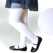 Rajstopy - Rajstopy dziecięce  bawełniane gładkie białe Noviti roz.116/122 - miniaturka - grafika 1