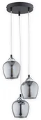 Lampy sufitowe - Lemir Margo zwis 3 pł. / czarny matowy + chrom + grafit O2993 W3 CZA + CH O2993 W3 CZA + CH - miniaturka - grafika 1