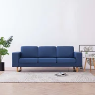Sofy i kanapy - vidaXL vidaXL 3-osobowa sofa tapicerowana tkaniną, niebieska - miniaturka - grafika 1