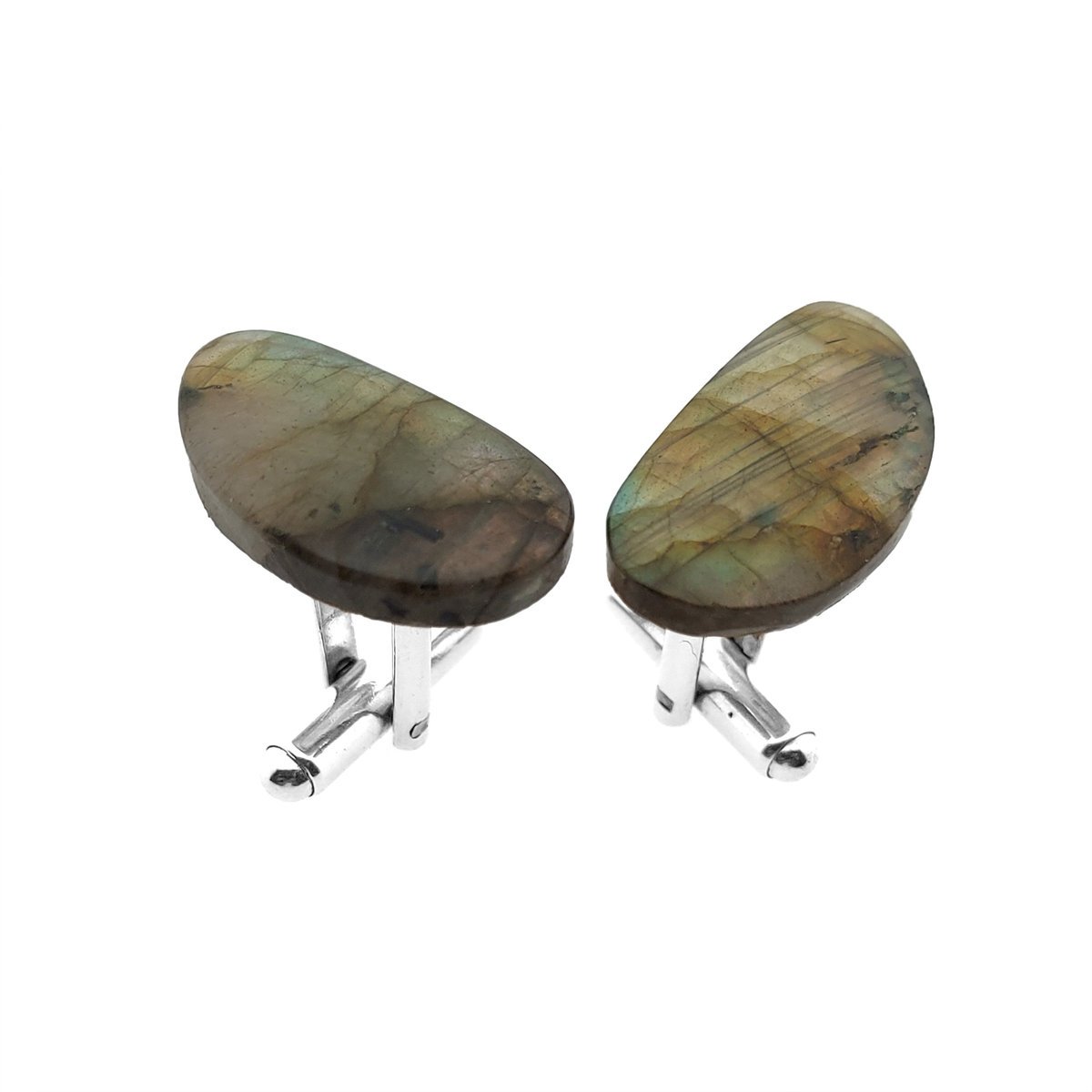 Spinki do mankietów Labradoryt 23x12 (S548) Srebro [925]