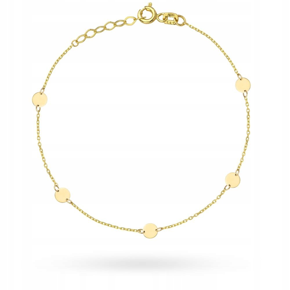 Bransoletka Kółka Złoto 585 0.82g 17,5+2cm Regulowana Bez Kamieni prezent