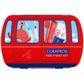 Szczoteczki do zębów dla dzieci - Curaprox Kids, zestaw podróżny, czerwony - miniaturka - grafika 1
