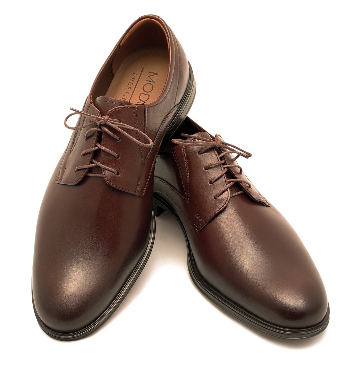 Wygodne brązowe półbuty męskie na szeroką stopę T222 42