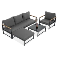 Meble ogrodowe - Narożnik Do Ogrodu Orlando + Fotel Dark Grey - miniaturka - grafika 1