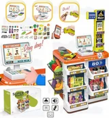Zabawy w naśladowanie dorosłych - DUŻY SUPERMARKET SKLEP KASA HIPERMARKET STRAGAN AKCESORIA KOSZYK DŹWIĘKI - miniaturka - grafika 1