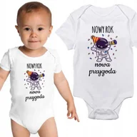 Body dla niemowląt - Body Dziecięce Białe NOWA PRZYGODA Dużo Wzorów 80 - miniaturka - grafika 1