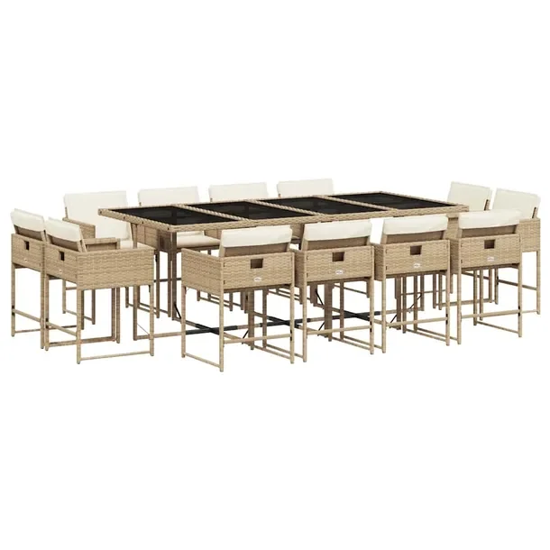 Zestaw mebli ogrodowych rattanowy 220x106x73cm beżowy