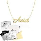 Łańcuszki - Złoty Naszyjnik z imieniem ASIA Łańcuszek SREBRO 925 Prezent DEDYKACJA - miniaturka - grafika 1