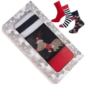 Skarpetki męskie - Świąteczne Skarpety Bawełniane Męskie Na Prezent - miniaturka - grafika 1