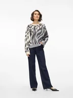 Swetry damskie - Vero Moda Sweter w kolorze szaro-kremowym - miniaturka - grafika 1