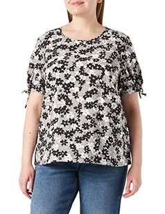 VERO MODA Damska bluzka Vmtaylor Ss Blouse-K Curve, Czarny/Aop: kwiatowy, 48 - Bluzki damskie - miniaturka - grafika 1