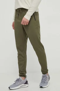 Under Armour spodnie dresowe kolor zielony gładkie - Spodnie męskie - miniaturka - grafika 1