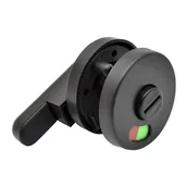 Zawiasy, okucia i inne akcesoria - Zamek do drzwi toalety ze wskaźnikiem zamknięcia, czarny, 1 szt. - miniaturka - grafika 1