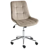 Fotele i krzesła biurowe - Beliani Krzesło biurowe MELROSE Welur Beżowoszary - miniaturka - grafika 1
