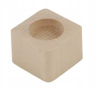 Świeczniki - Świecznik Mały 4Cmx6Cm Drewniany Z Zaokrąglonymi Bokami Bukowy 1 Sztuka - miniaturka - grafika 1