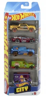 Hot Wheels Samochodziki 5-Pak City JBJ75 - Samochody i pojazdy dla dzieci - miniaturka - grafika 1