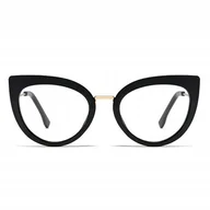 Okulary korekcyjne, oprawki, szkła - Okulary KOCIE OCZY z Filtrem NIEBIESKIM Zerówki - miniaturka - grafika 1